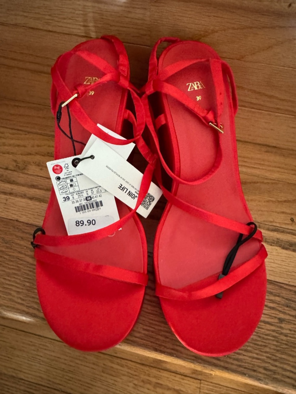 Zara Red Platform Wedge Sandals - Picture 3 of 6